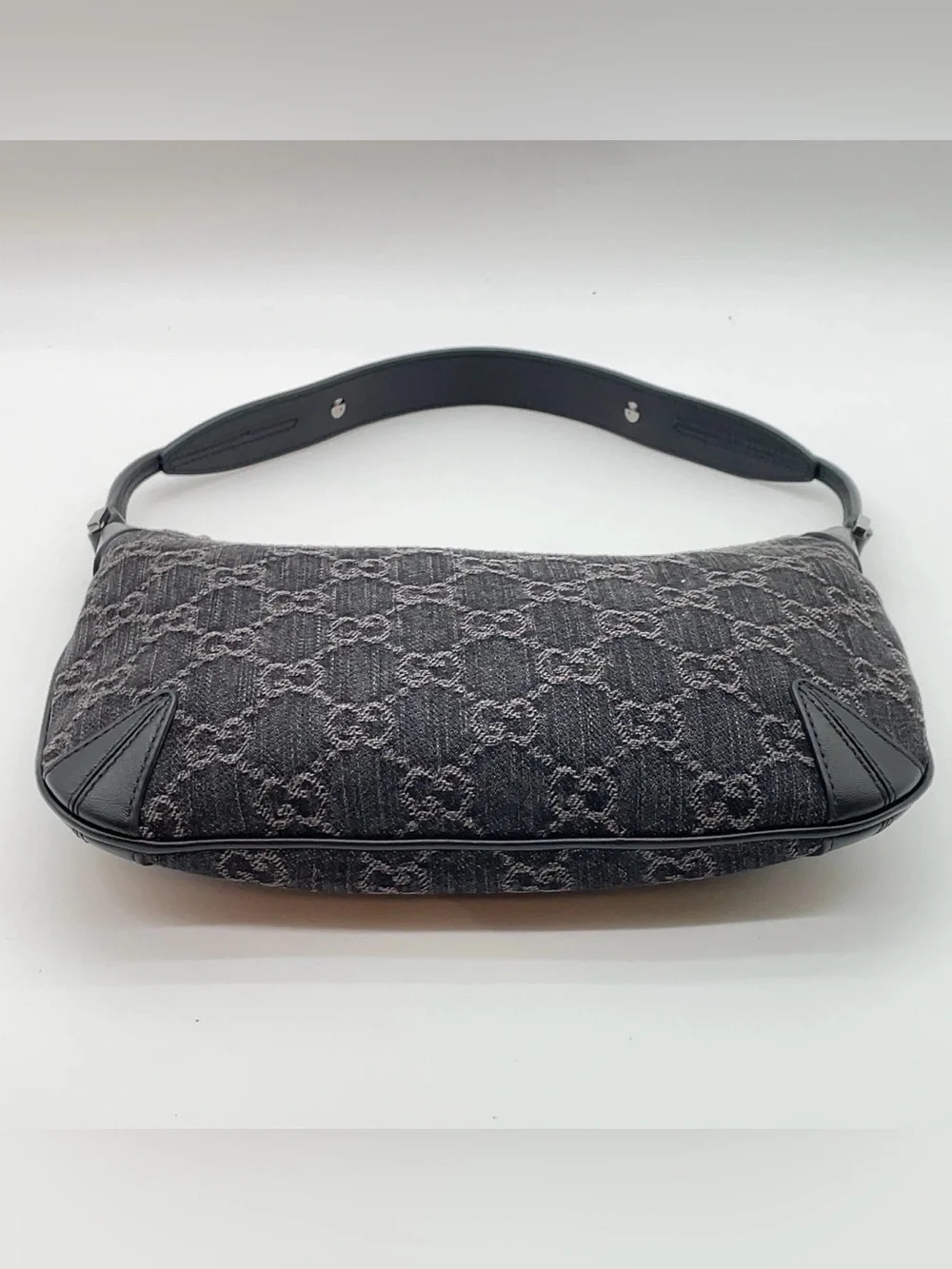 GUCCI Horsebit Slim Small Shoulder Shoulder Bag GG black denim - Picture 6 of 16